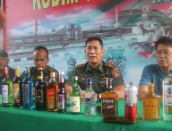 Ratusan Botol Miras Tanpa Dokumen Disita Kodim 0907/Tarakan