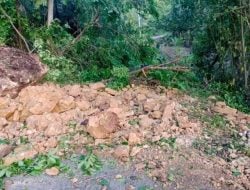 Jalan Poros Wamboule-Labuan Terdampak Longsor